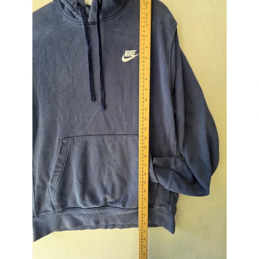 Nike Mens Small Navy Blue Pullover Hoodie Fleece Sweatshirt Embroidered Logo S